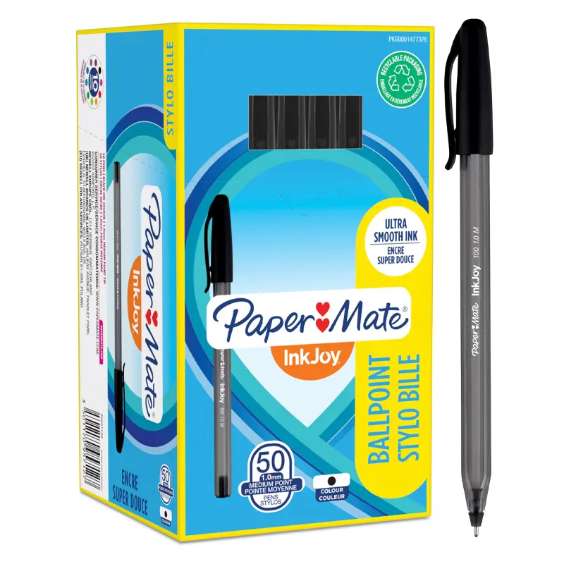 Paper Mate S0957120 Inkjoy 100 Tükenmez Kalem 1.0mm Siyah x 50 Li Kutu