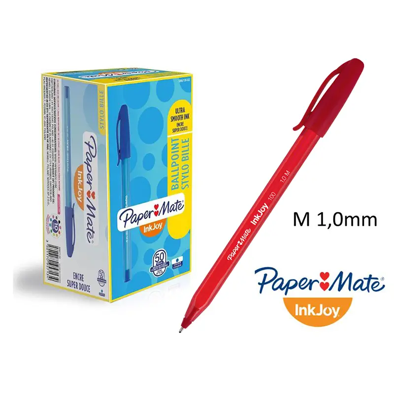 Paper Mate S0957140 Inkjoy 100 Tükenmez Kalem 1.0mm Kırmızı x 50 Li Kutu