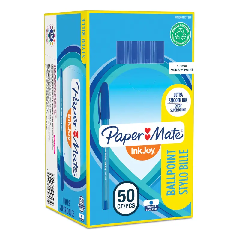 Paper Mate S0957130 İnkjoy 100 Tükenmez Kalem 1.0mm Mavi x 50 Li Kutu