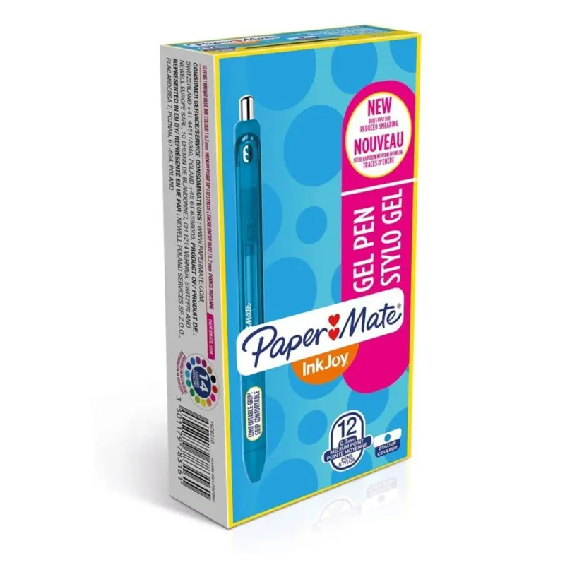 Paper Mate 1978316 Inkjoy Gel Üstten Basmalı Jel Kalem Açık Mavi x 12 Li Kutu