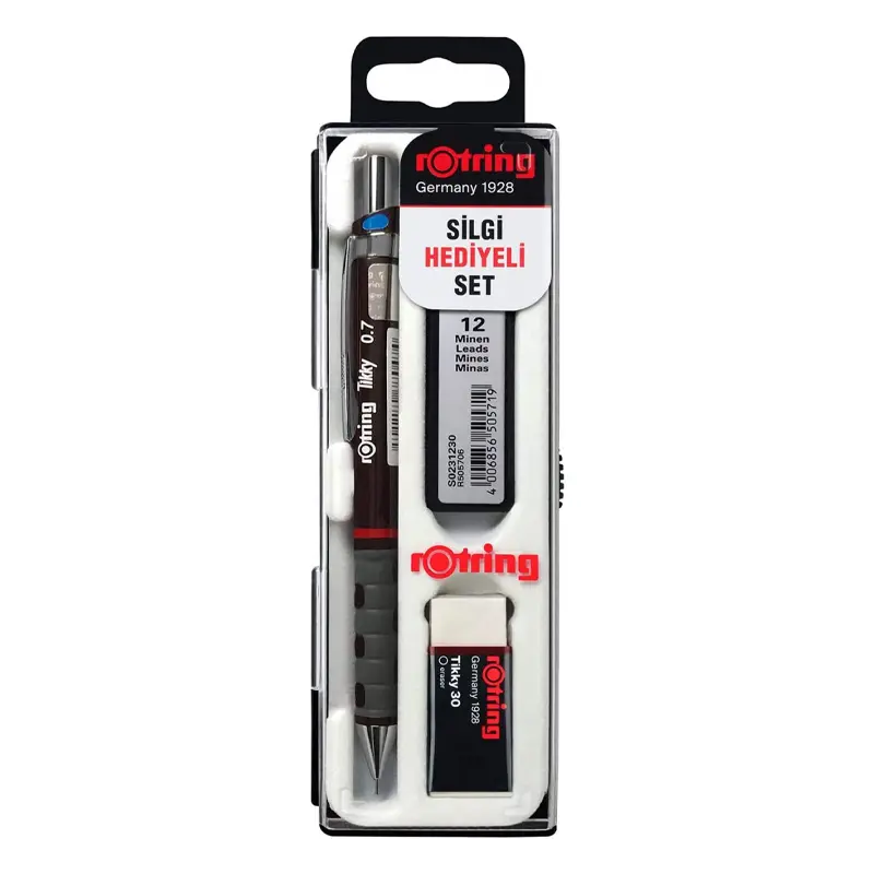 Rotring RO-KK07 Okul Seti Versatil + Min + Silgi 0.7mm Bordo