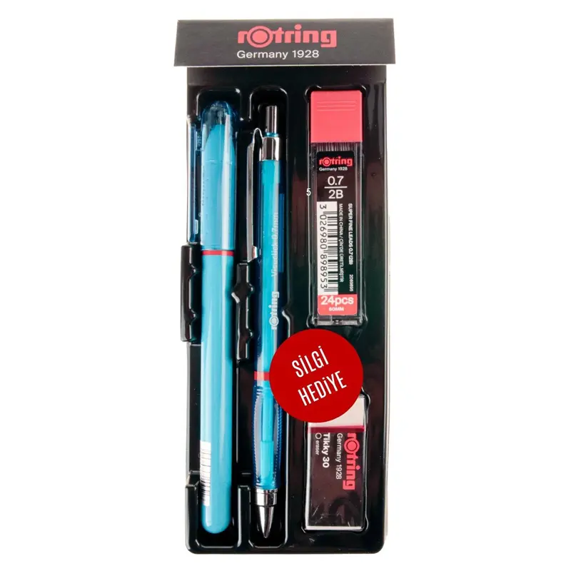 Rotring Visuclick Okul Seti Jel Kalem + Versatil + Min + Silgi 0.7mm Mavi