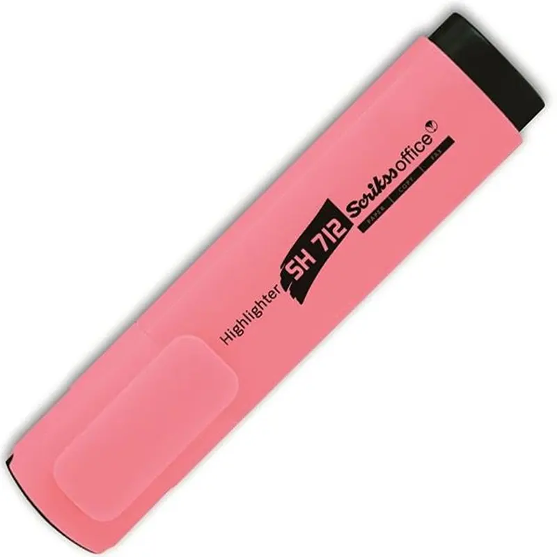 Scrikss SH-712 Fosforlu Kalem Pastel Pembe x 12 Li Paket