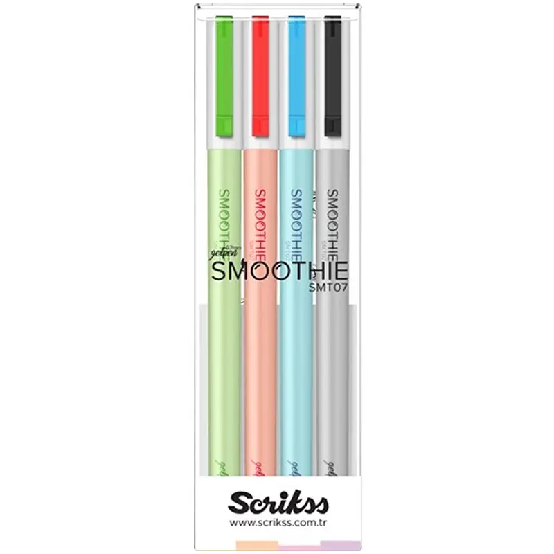 Scrikss Smoothie Jel Kalem 0.7mm 4 Renk Karışık Set