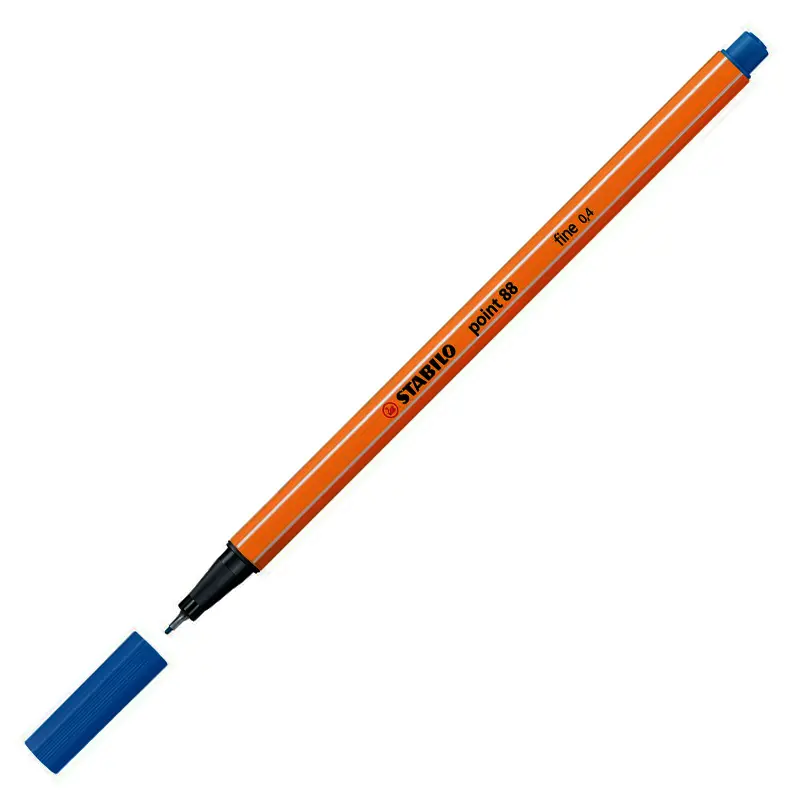 Stabilo 88/32 Point 88 İnce Uçlu Keçeli Kalem 0.4mm Koyu Mavi x 10 Lu Kutu