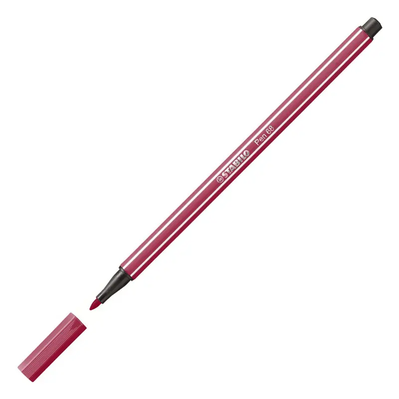 Stabilo 68/19 Keçe Uçlu Boya Kalemi 1.0mm Vişne Çürüğü x 10 Lu Kutu