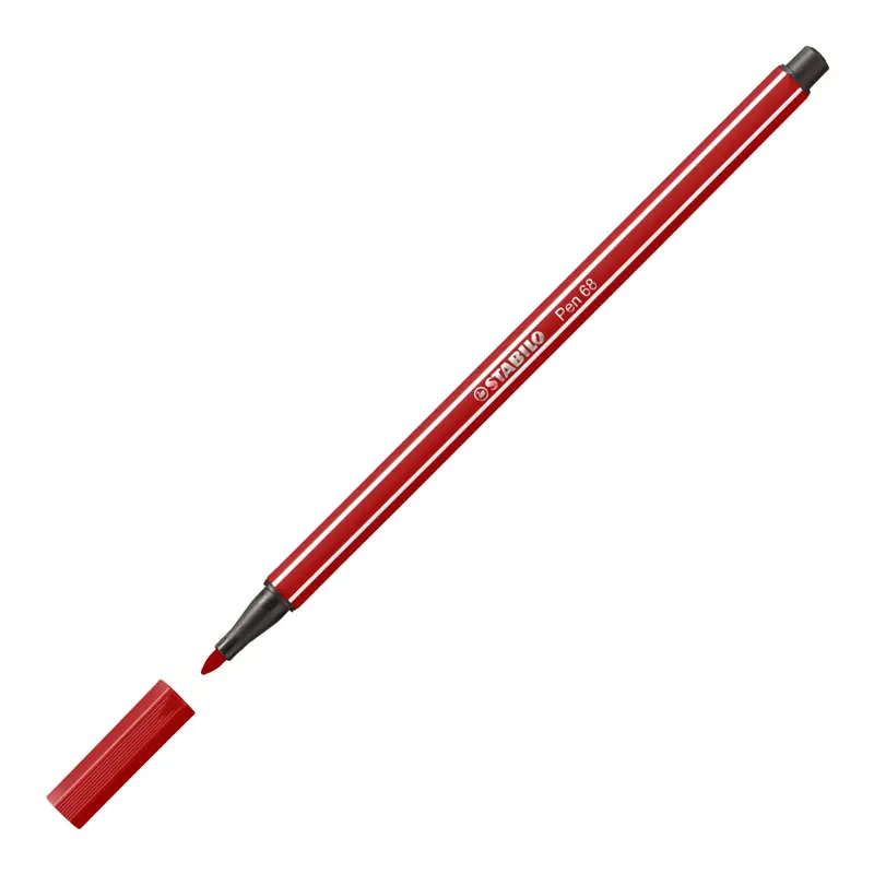 Stabilo 68/50 Keçe Uçlu Boya Kalemi 1.0mm Koyu Kırmızı x 10 Lu Kutu