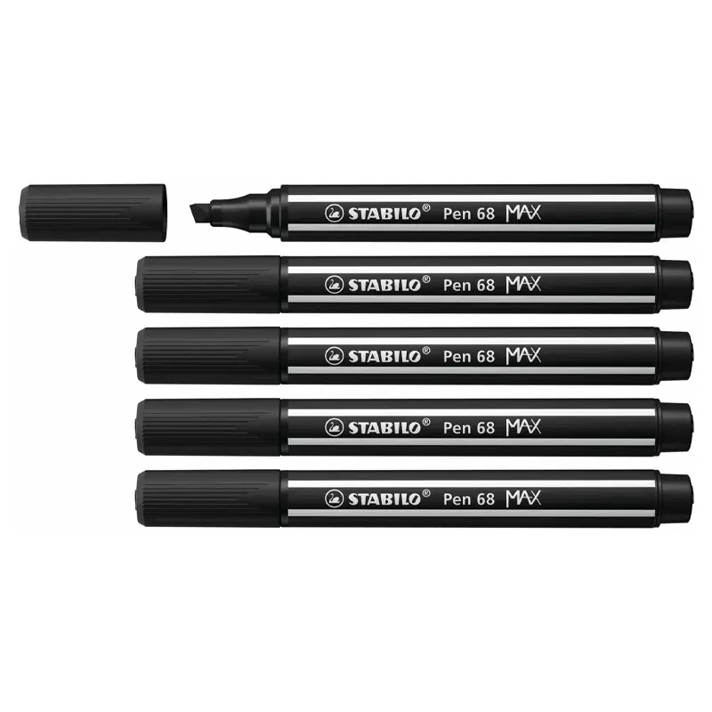 Stabilo 768/46 Max 68 Keçe Uçlu Kalem Siyah x 5 Li Kutu