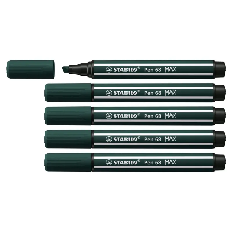 Stabilo 768/63 Max 68 Keçe Uçlu Kalem Zeytin Yeşili x 5 Li Kutu