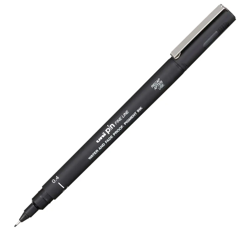 Uni-Ball PIN04-200 Pin Fine Line Akrilik Uçlu Çizim Kalemi 0.4mm Mavi 12 Li Kutu