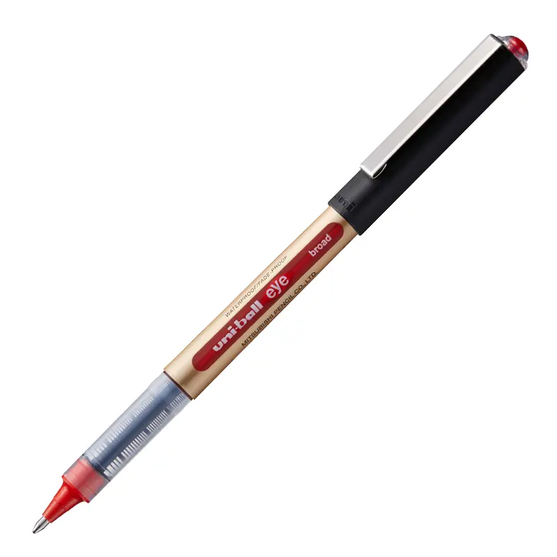 Uni-Ball UB-150 Eye Broad Bilye Uç İmza Kalemi Jel Roller Kalem 1.0mm Kırmızı 12 Li Kutu