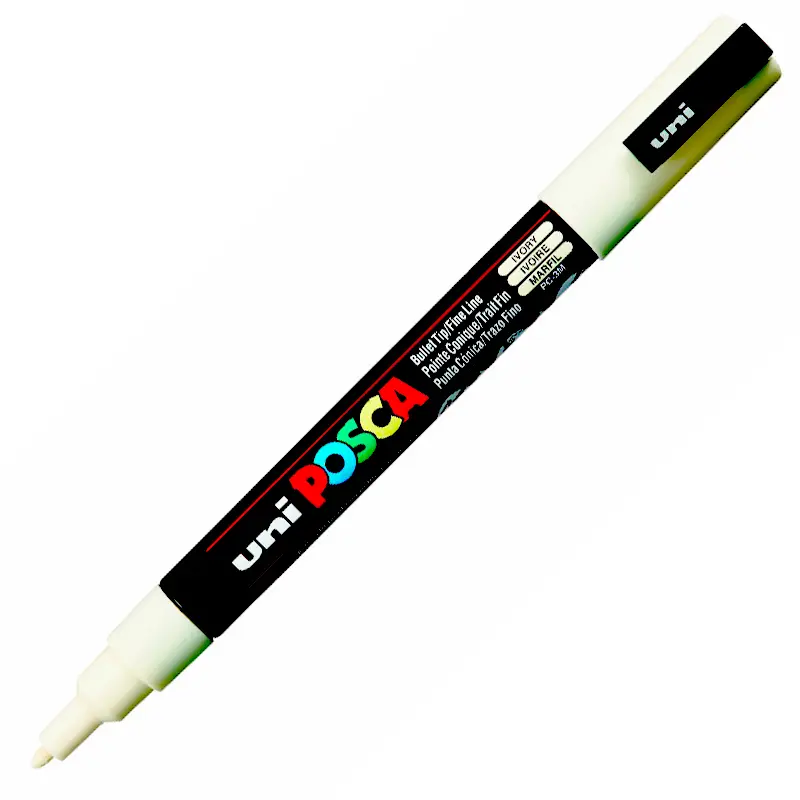 Uni-Ball PC-3M Posca Su Bazli Poster Markörü 0.9-1.3mm Fildişi 6 Lı Kutu