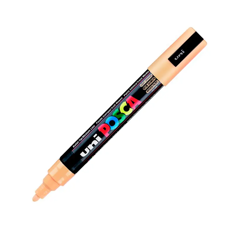 Uni-Ball PC-5M Posca Su Bazlı Poster Markörü 1.8-2.5mm Açık Turuncu 6 Lı Kutu