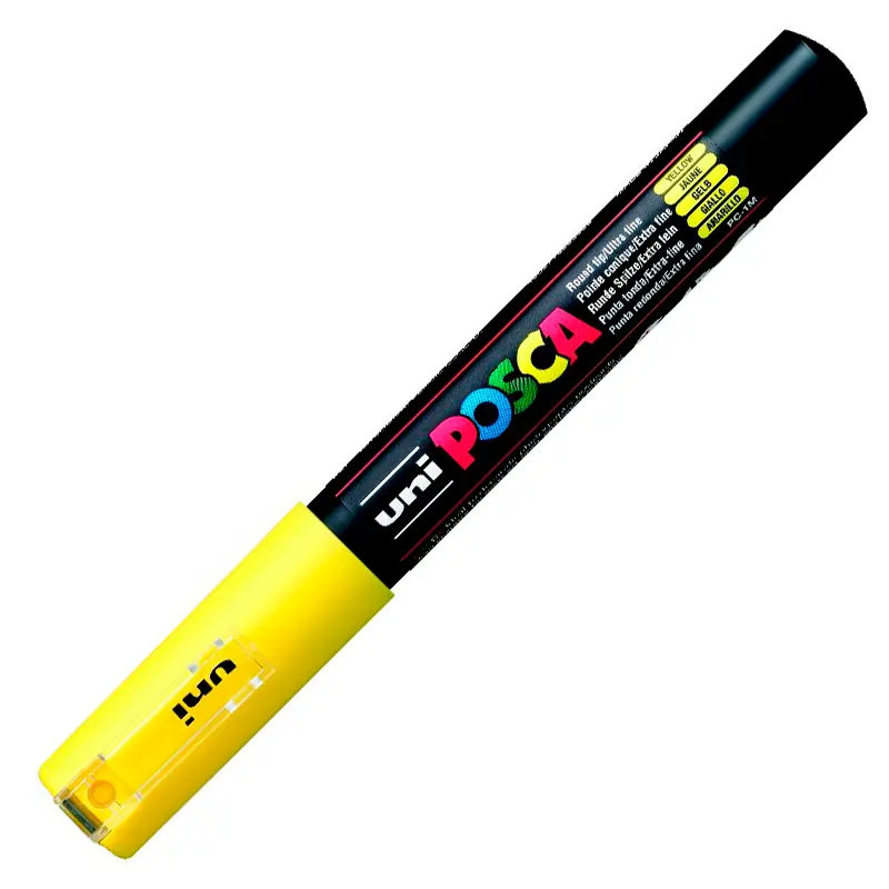 Uni-Ball PC-1M Posca Su Bazlı Poster Markörü 0.7mm Sarı 6 Lı Kutu