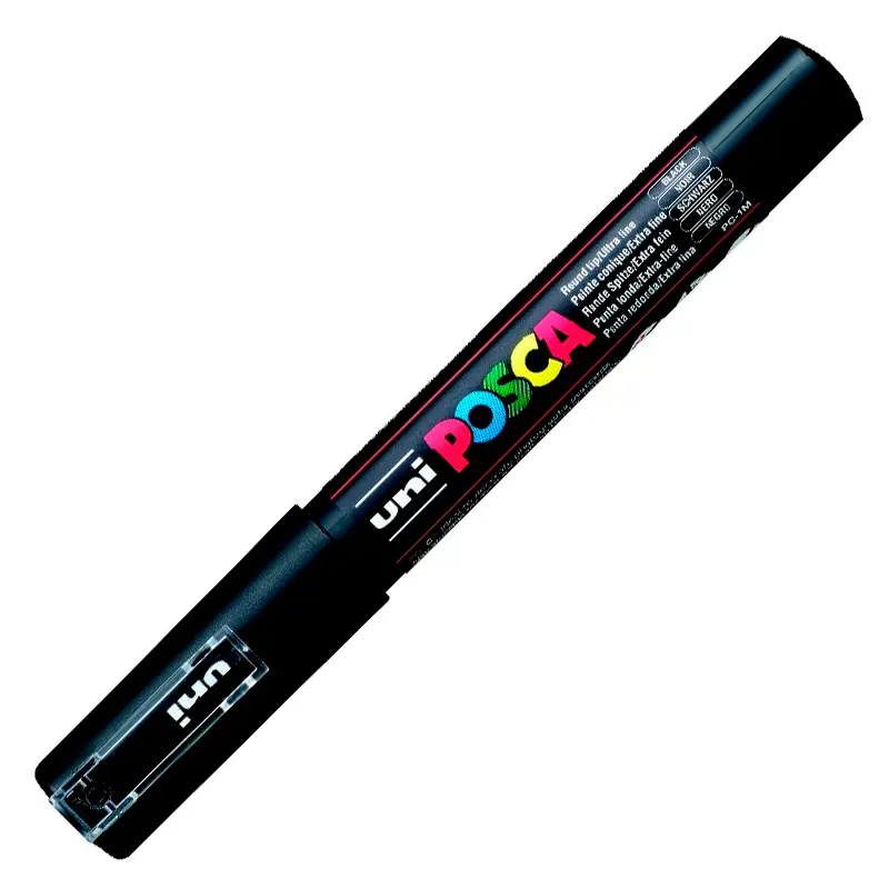Uni-Ball PC-1M Posca Su Bazlı Poster Boyama Markörü 0.7mm Siyah 6 Lı Kutu