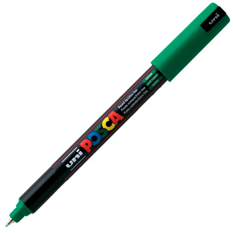 Uni-Ball PC-1MR Posca Su Bazlı Poster Markörü 0.7mm Yeşil 6 Lı Kutu