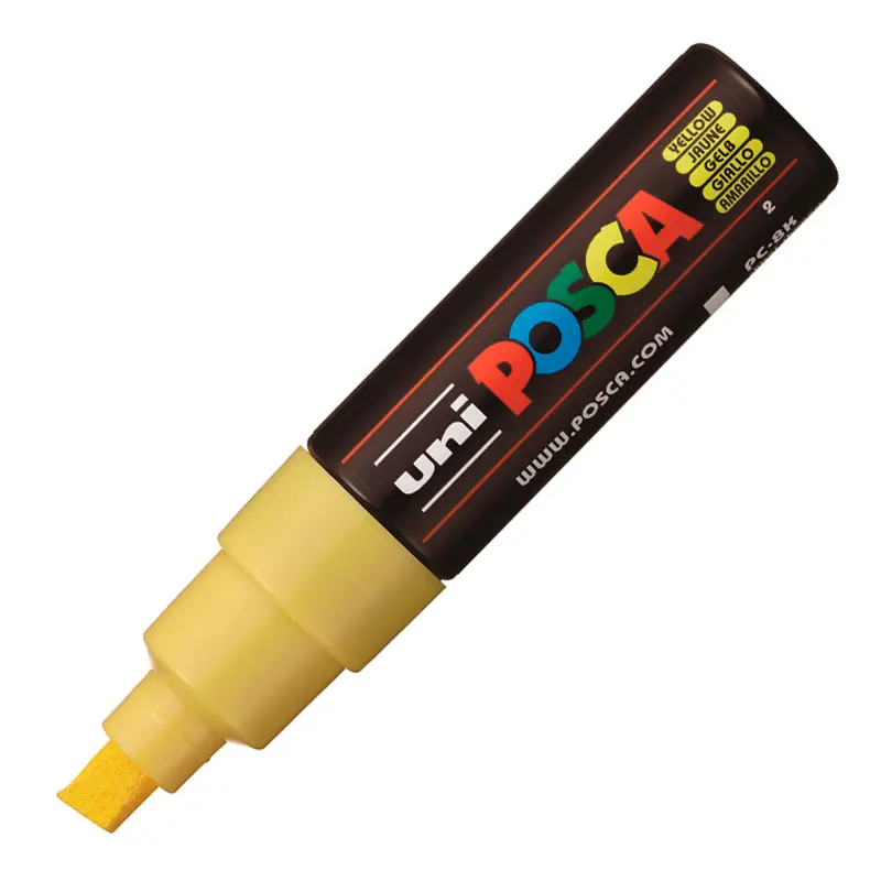 Uni-Ball PC-8K Posca Su Bazlı Poster Markörü 8.0mm Sarı 6 Lı Kutu