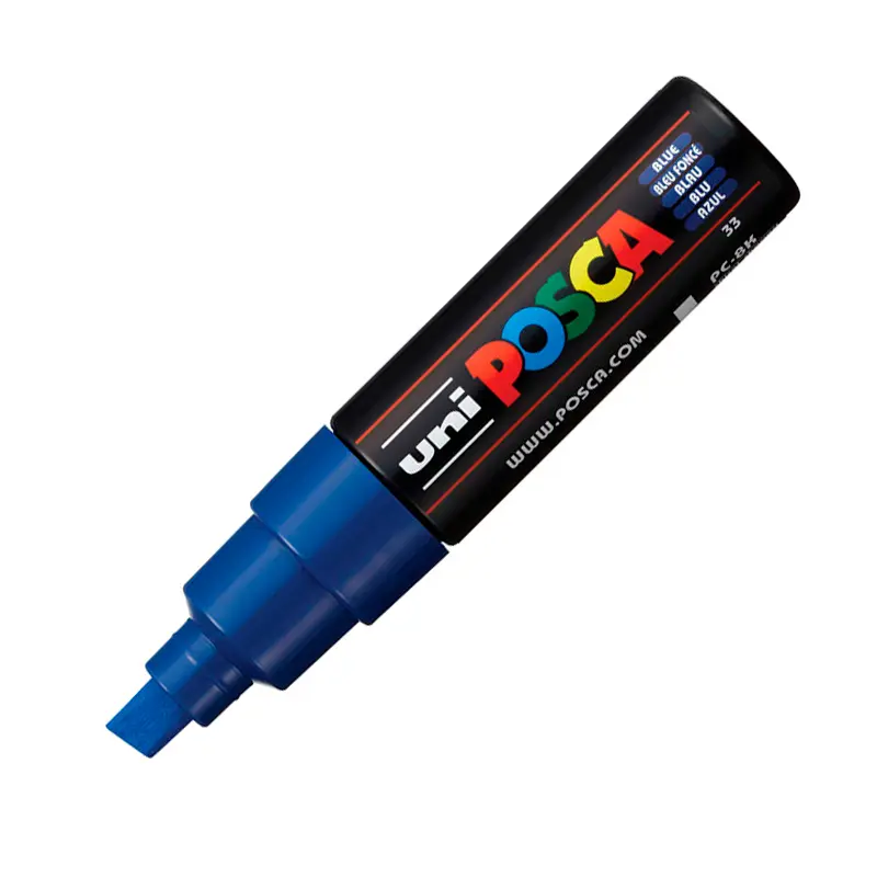 Uni-Ball PC-8K Posca Su Bazlı Poster Markörü 8.0mm Mavi 6 Lı Kutu