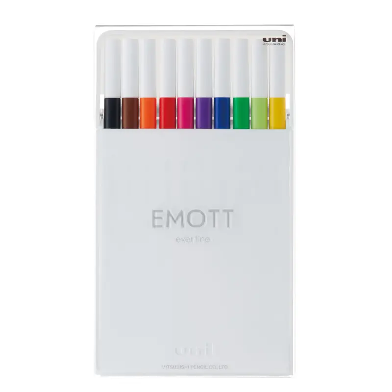 Uni-Ball Emott Fine Akrilik Uçlu Kalem 0.4mm Standart Renkler 10 Lu Set