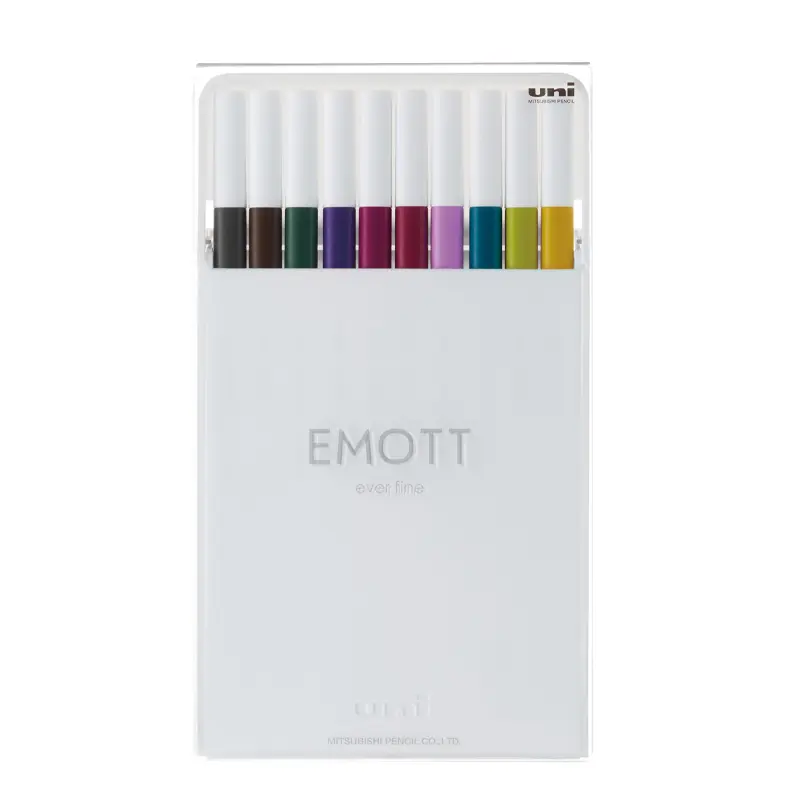 Uni-Ball Emott Fine Akrilik Uçlu Kalem 0.4mm Sakin Renkler 10 Lu Set