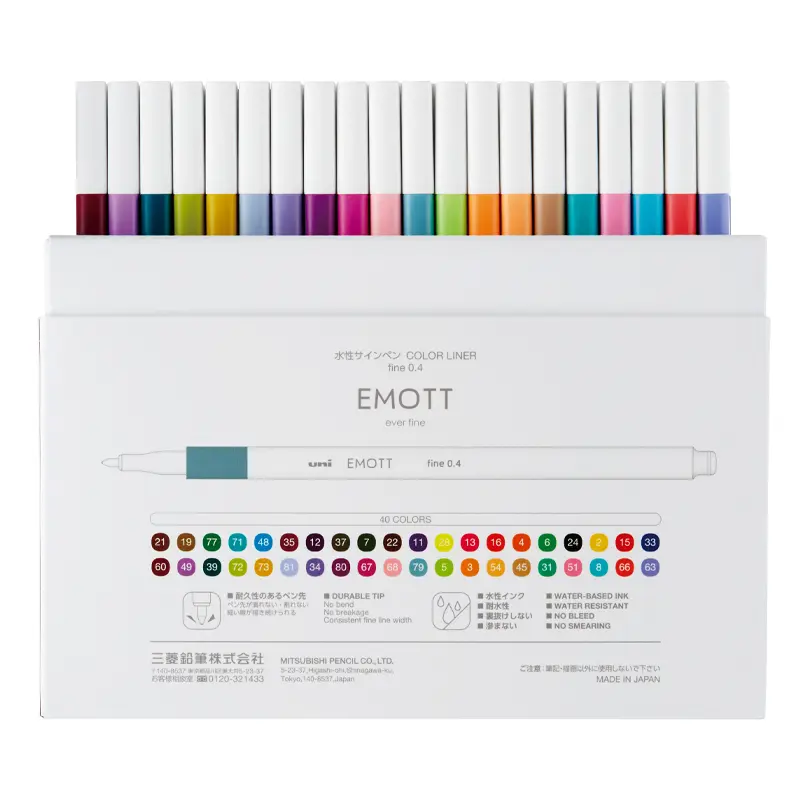 Uni-Ball Emott Fine Akrilik Uçlu Kalem 0.4mm 40 Lı Set