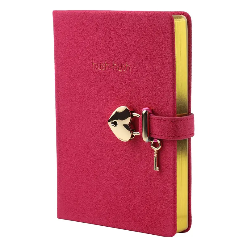 Victoria Journals 1330 Hush Hush Kilitli Defter 13x18cm 80 Gr. 160 Yaprak Çizgili Fuşya