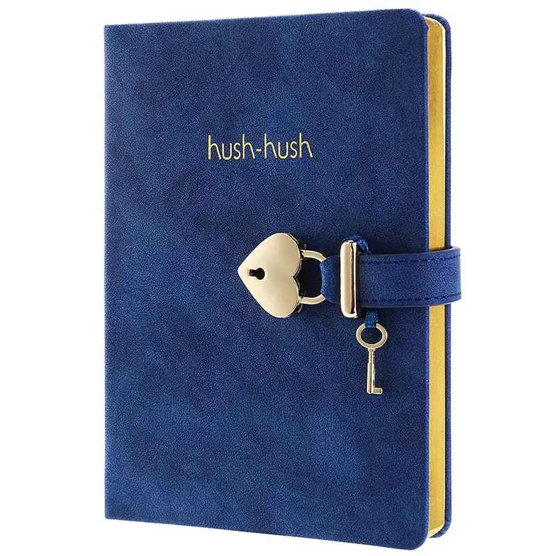 Victoria Journals 1331 Hush Hush Kilitli Defter 13x18cm 80 Gr. 160 Yaprak Çizgili Mavi
